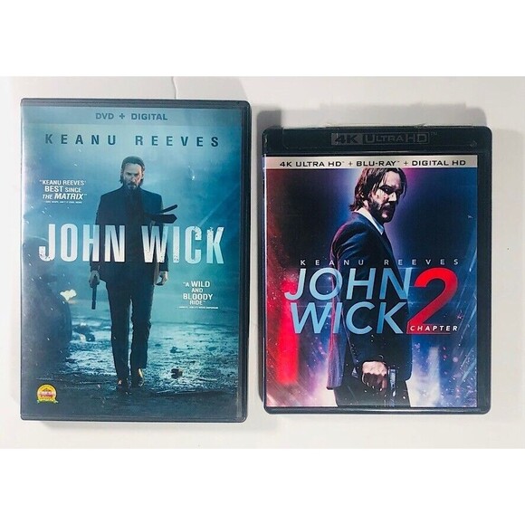 John Wick Chapter 2 4K Ultra HD,Blu-ray + Digital HD, -EX & Free JW-1 DVD - Picture 1 of 9